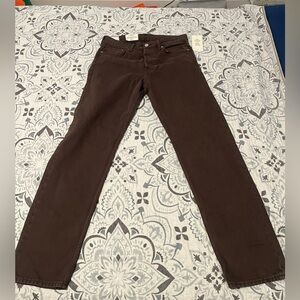 H&M Women's Straight Leg Jeans in Dark Brown